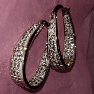 Diamond rhinestone hoops